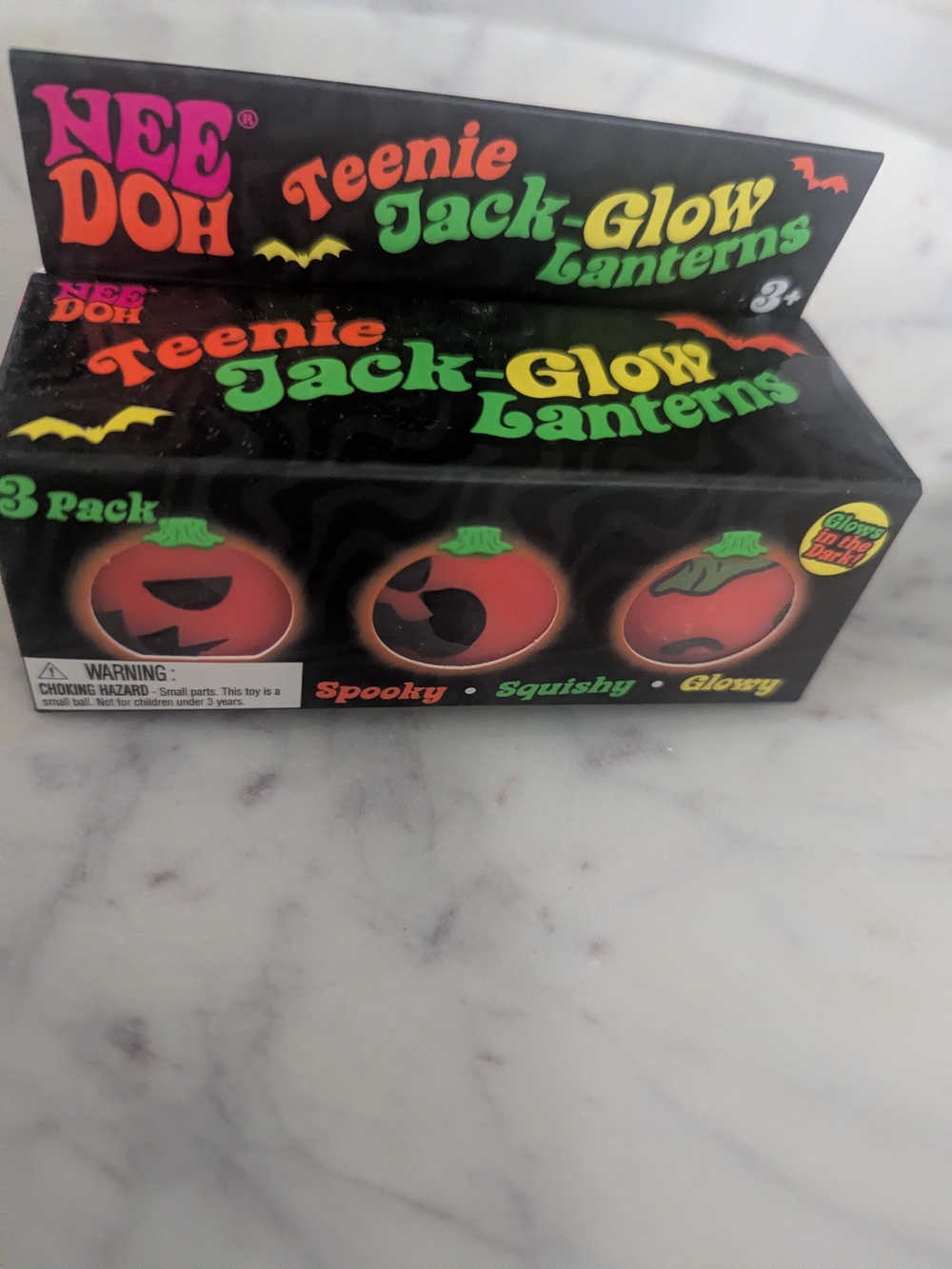 NeeDoh Teenie Jack-Glow Lanterns - Orange Pumpkin 3-Pack